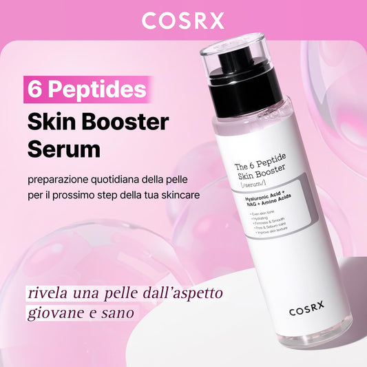 COSRX 6 peptidi collagene siero viso e tonico per il rinnovamento della pelle e rassodante con niacinamide e acido ialuronico, migliora l'elasticità della pelle, booster lenitivo, coreano Skincare 150