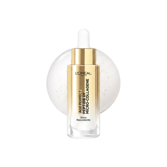 L'Oréal Paris Age Perfect Siero Rassodante Peptidi di Micro-Collagene 30ml, Siero Viso Al Collagene, Rassoda la pelle, Riduce le rughe e macchie dell'età, Contrasta 5 anni di rilassamento della pelle