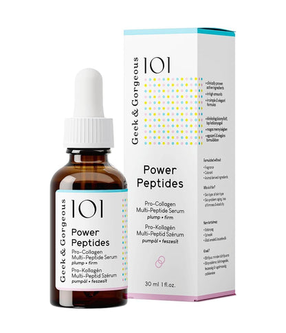 Geek & Gorgeous Power Peptides Serum – Siero Anti-Aging con Multi-Peptidi per una Pelle più Tonica, Riduzione delle Rughe e Maggiore Elasticità – 30 ml