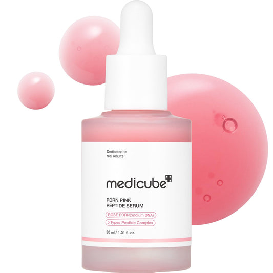 medicube PDRN Pink Peptide Serum - Siero PDRN Viso con Peptidi e Niacinamide, Idratazione e Pelle Più Tonica, Per un Incarnato Più Uniforme, Skincare Coreana, 30 ml