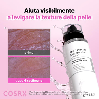 COSRX 6 peptidi collagene siero viso e tonico per il rinnovamento della pelle e rassodante con niacinamide e acido ialuronico, migliora l'elasticità della pelle, booster lenitivo, coreano Skincare 150