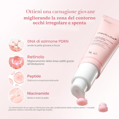 medicube Salmon DNA PDRN Pink Peptide Eye Serum 1,01 fl.oz – Siero occhi con Niacinamide e Retinolo puro per linee sottili e tono irregolare