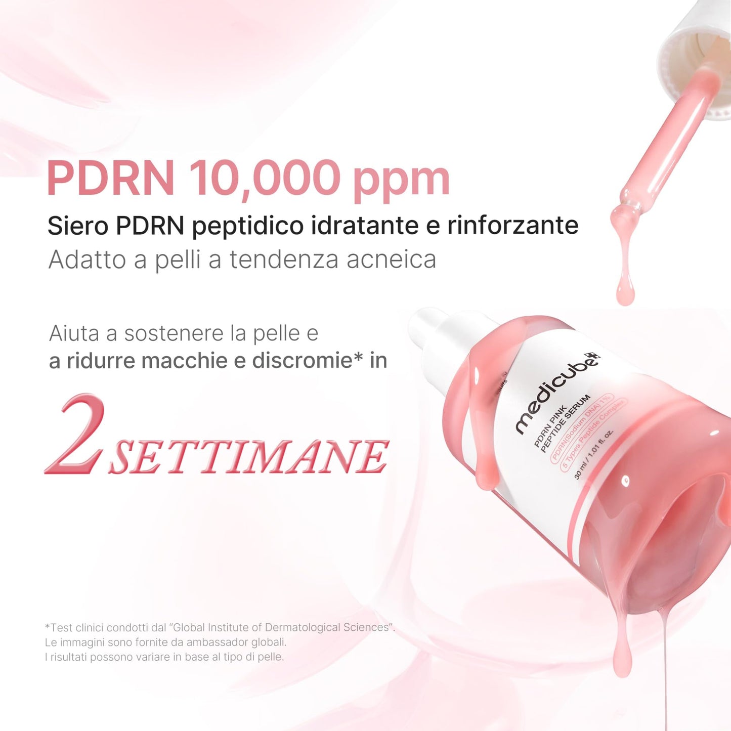 medicube PDRN Pink Peptide Serum - Siero PDRN Viso con Peptidi e Niacinamide, Idratazione e Pelle Più Tonica, Per un Incarnato Più Uniforme, Skincare Coreana, 30 ml